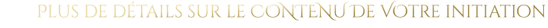 Plus de détails sur le CONTENU De VOtre initiation