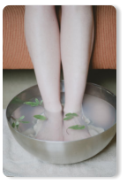 le bain de pieds accompagne les seances sur photo