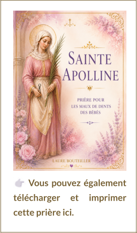 Vous pouvez également télécharger et imprimer cette prière ici.