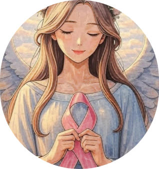 Ange avec le ruban rose de la lutte contre le cancer du sein