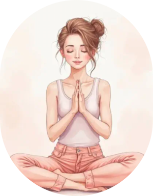Illustration d'une jeune femme qui prie